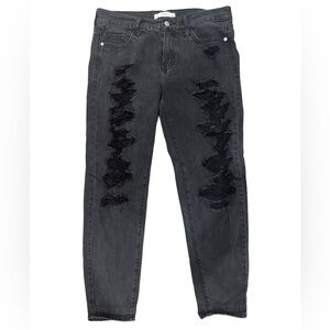 Abercrombie and Fitch Wash Black Distressed Jeans